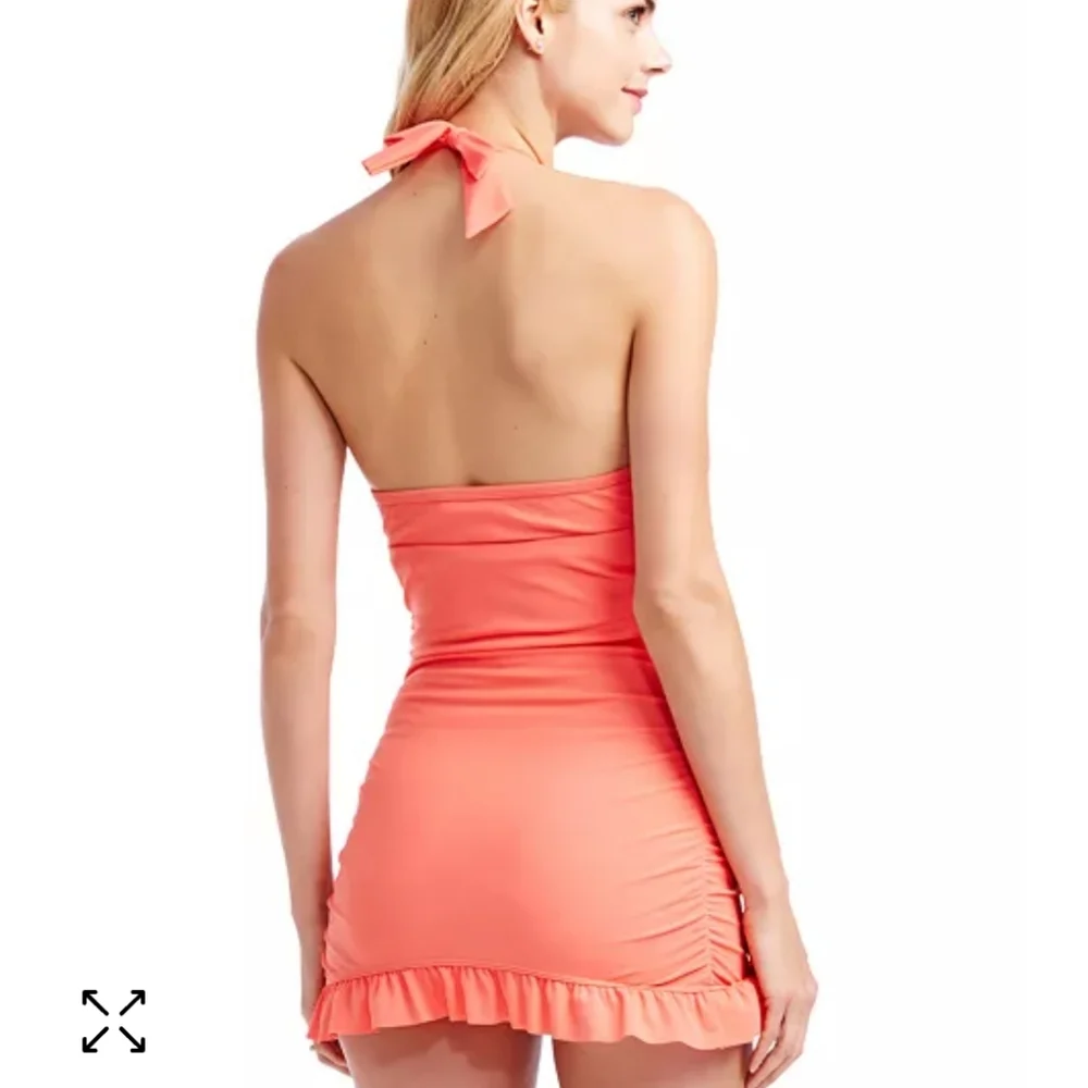 Jessica Simpson Maternity Peachy Pink Halter One Piece Swimsuit